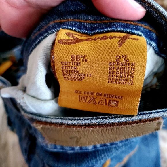 SEVEN7 DENIM JEANS IN CLASSIC FLARE MEDIUM WASH DISTRESSED TONE WITH STRETCH - Picture 6 of 11